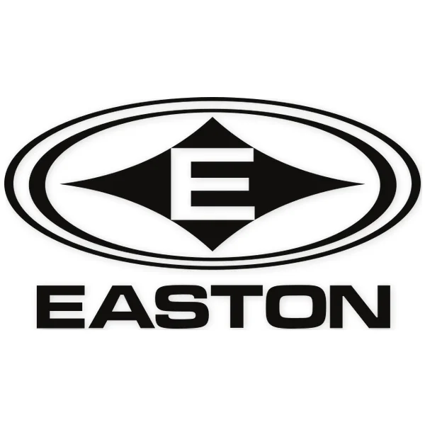 Easton logo featuring a stylized 'E' within a diamond shape and the brand name below, all in black.