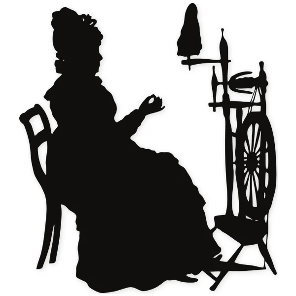 sew · distaff · lady · 18th century · vintage · old