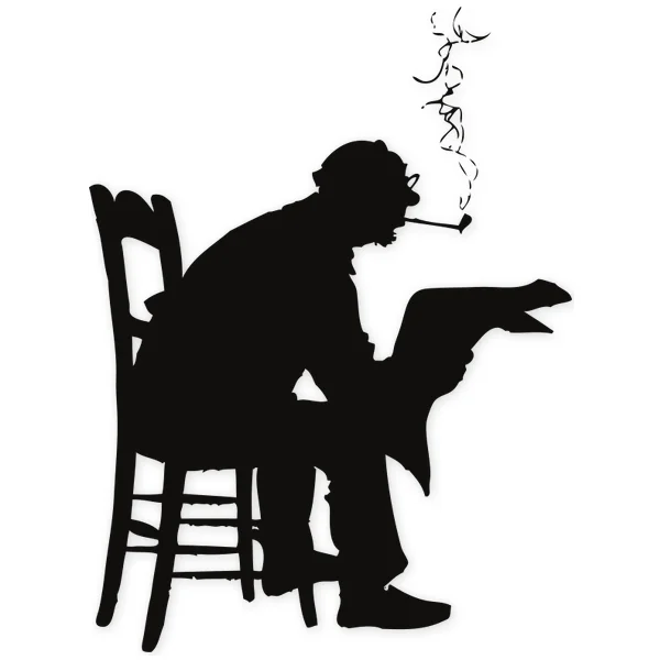 read · pipe · gentleman · smoking · 18th century · vintage · old