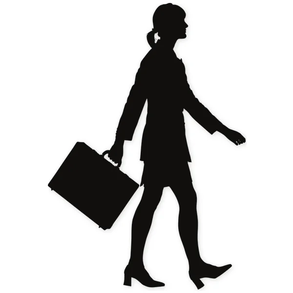 vaquera · ejecutivo · maletin · caminando · mujer