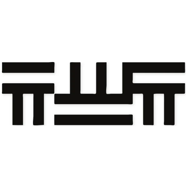 Abstract geometric pattern of black lines and rectangles, inspired by African tribal motifs.