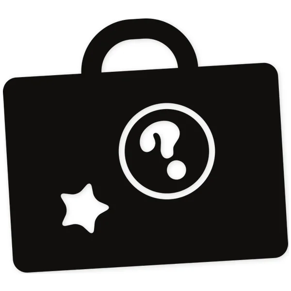 question · suitcase · star