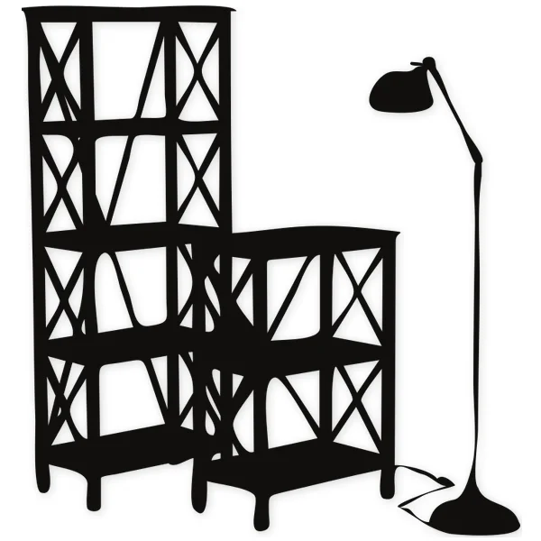 shelves · lamp