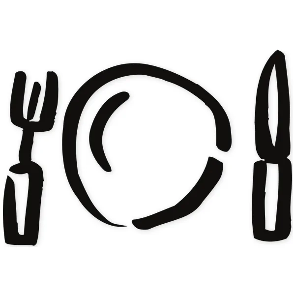 plate · fork · knife · food