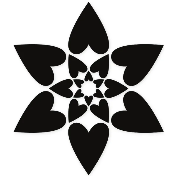 heart · floral · concentric