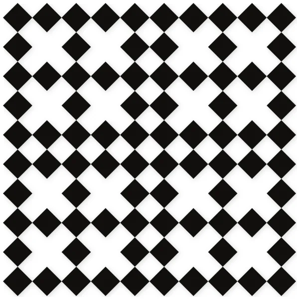 Patrón geométrico de rombos negros interconectados que forman cruces blancas, con una medida de 9.55x9.55 cm.