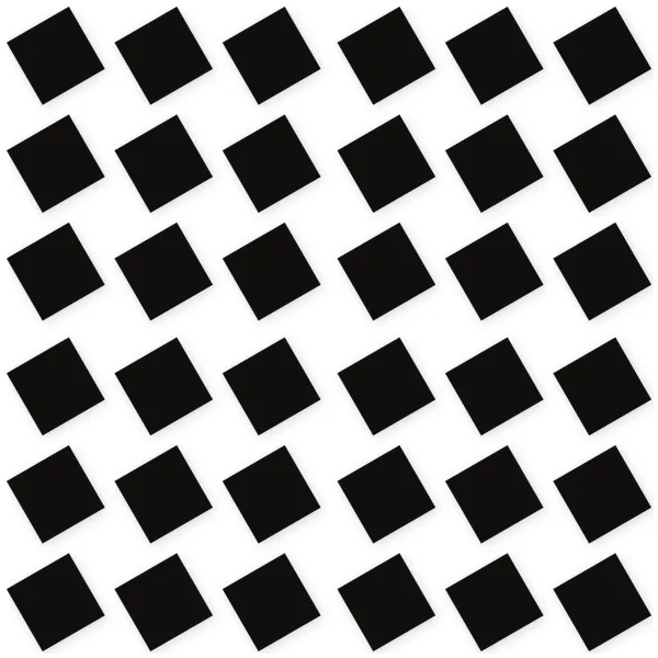 Pattern of tilted black squares arranged in staggered rows and columns on a white background.