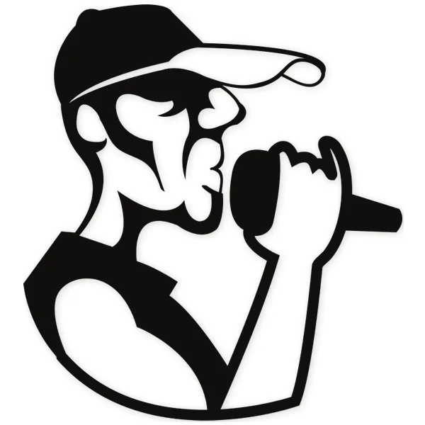 gorra · microfono · cantar · hip hop
