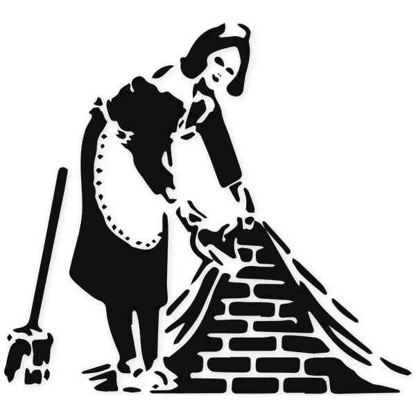 broom · Waste · stencil · graffity