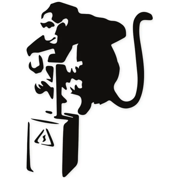 detonator · monkey · bomb · stencil · graffity