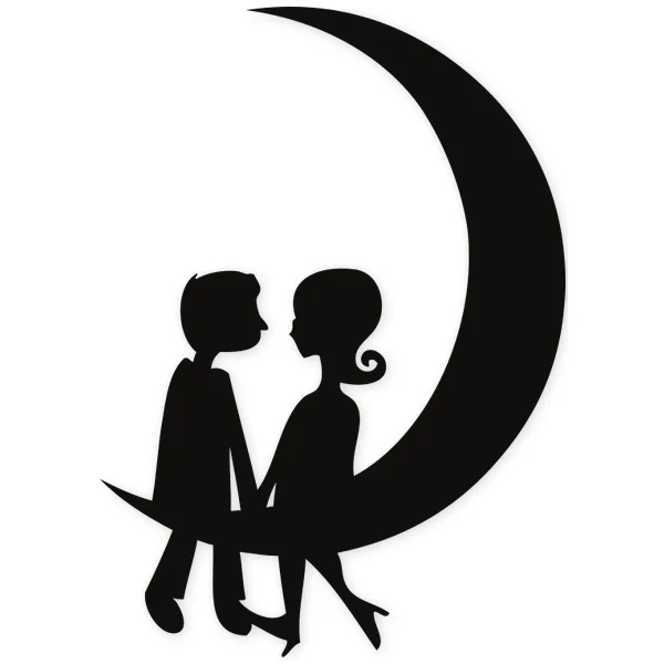 kiss · moon · love · couple