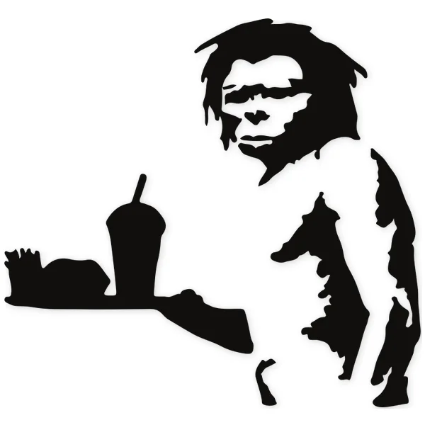 neanderthal · stencil · food · graffity