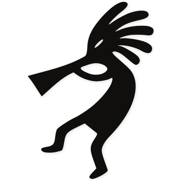 fertility · kokopelli · crest · trumpet · god · animal