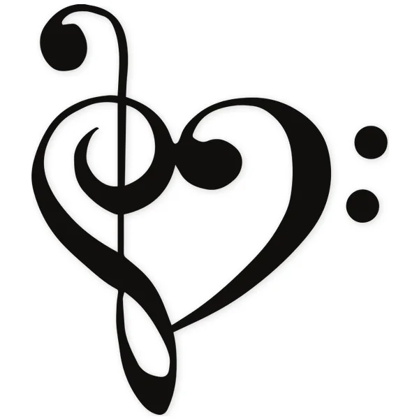 treble clefs · heart