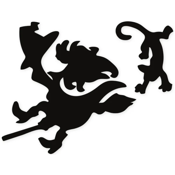 bewitched · broom · witch · hat · fantasy · mascot · cat · fly