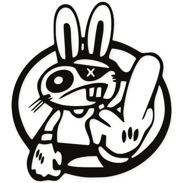 fuck off · finger · rabbit · gesture · glasses