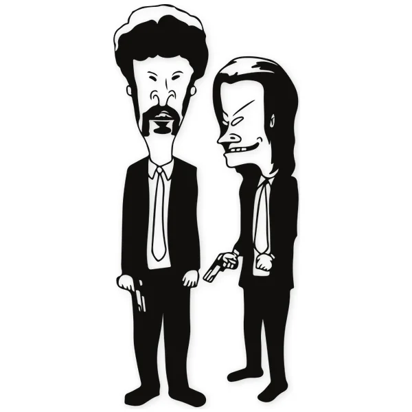 beavis · butthead · pulp fiction · tarantino · gun