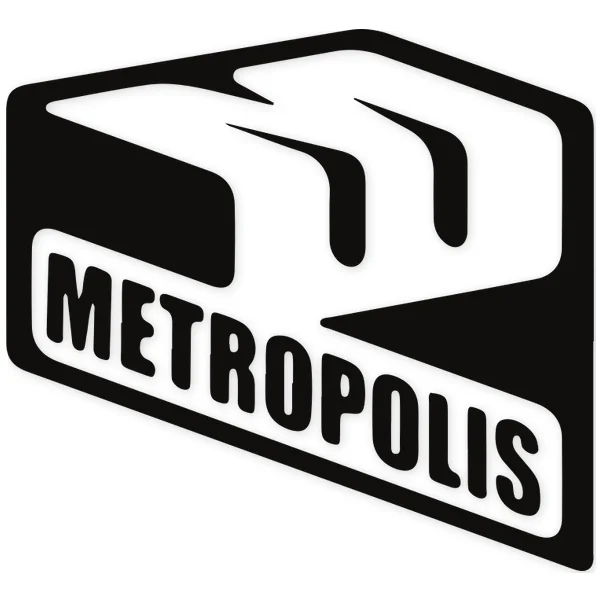 Metropolis Cordoba nightclub logo featuring a stylized M within a geometric outline, with the name 'METROPOLIS' below.