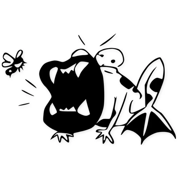 frog · angry · eat