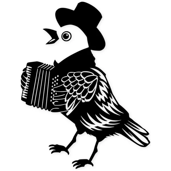 accordion · feather · hat · fly