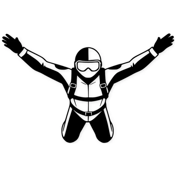 parachute · helmet · glasses · man