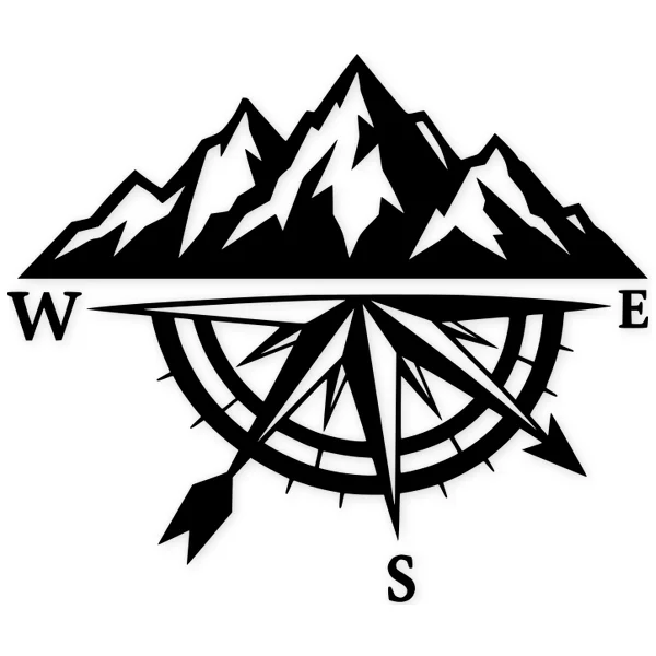 compass · compass rose · mountain