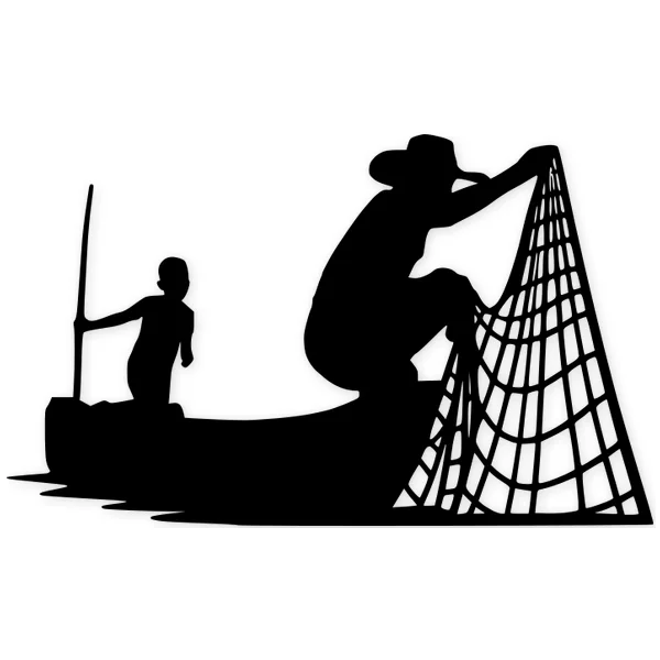 fishing net ยท fishing ยท boat ยท hat